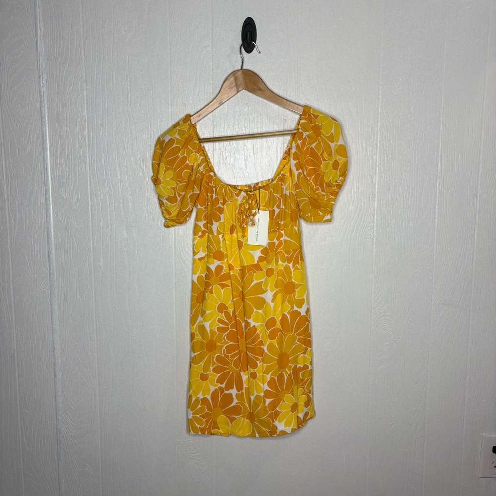 NWT Faithful the Brand Revolve Lovita mini dress Canaria marigold size US 6 - Picture 2 of 12